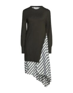 MONSE Verde Militare Vestito Midi