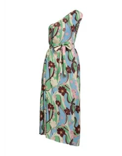 RIXO Verde Vestito Lungo