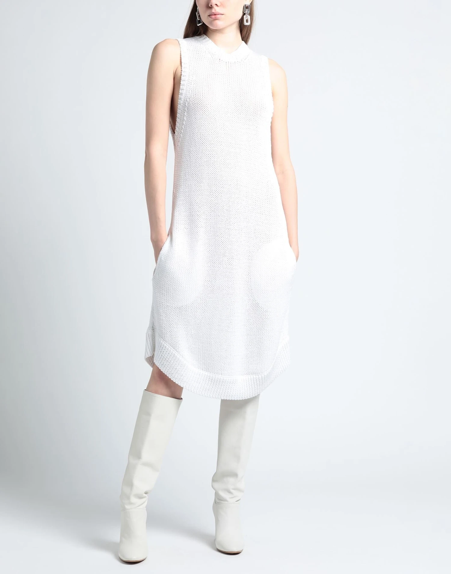 N°21 Bianco Vestito Midi 4 N°21 Bianco Vestito Midi - immagine 2