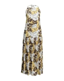 WEILI ZHENG Ocra Vestito Lungo