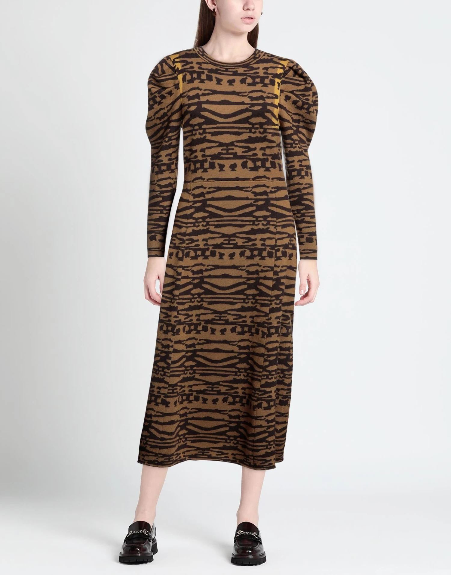 ULLA JOHNSON Verde Militare Vestito Midi 4 ULLA JOHNSON Verde Militare Vestito Midi - immagine 2