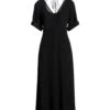 VICTORIA BECKHAM Nero Vestito In Seta 1 VICTORIA BECKHAM Nero Vestito In Seta -Marni Gabbana Outlet 15291847tf 14 f