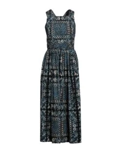 ULLA JOHNSON Blu Notte Vestito Lungo