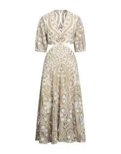 SANDRO Khaki Vestito Lungo