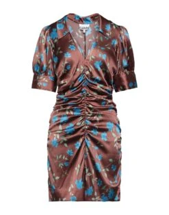 GANNI Marrone Vestito Corto