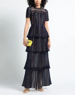 SELF PORTRAIT SELF-PORTRAIT Blu Notte Vestito Lungo -Marni Gabbana Outlet 15299532rn 14 r