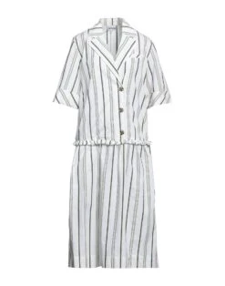 GANNI Bianco Vestito Chemisier