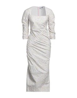 GANNI Rosa Chiaro Vestito Midi